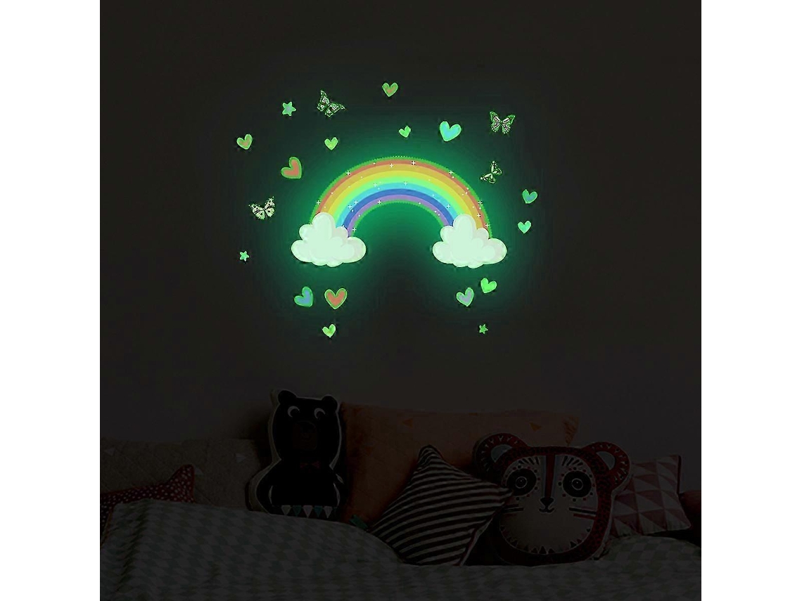 Pegatinas de pared arcoíris que brillan en la oscuridad, último diseño de 2025.