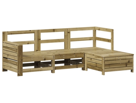Conjunto 4 de sofás de jardín VIDAXL madera de pino impregnada
