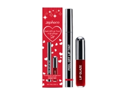 Set de delineador de labios y brillo labial removibles color rojo cereza