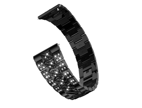 Correa de metal diamantes de imitación aleación de decoración para Huawei Watch GT - negro