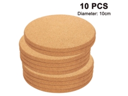 VYLARA Modernize A Decoração Da Sua Casa Com Corkcoasters, Cortiça Natural Reutilizável Para Suas Necessidades Diárias, Conjunto Marrom Claro Com 10 Unidades
