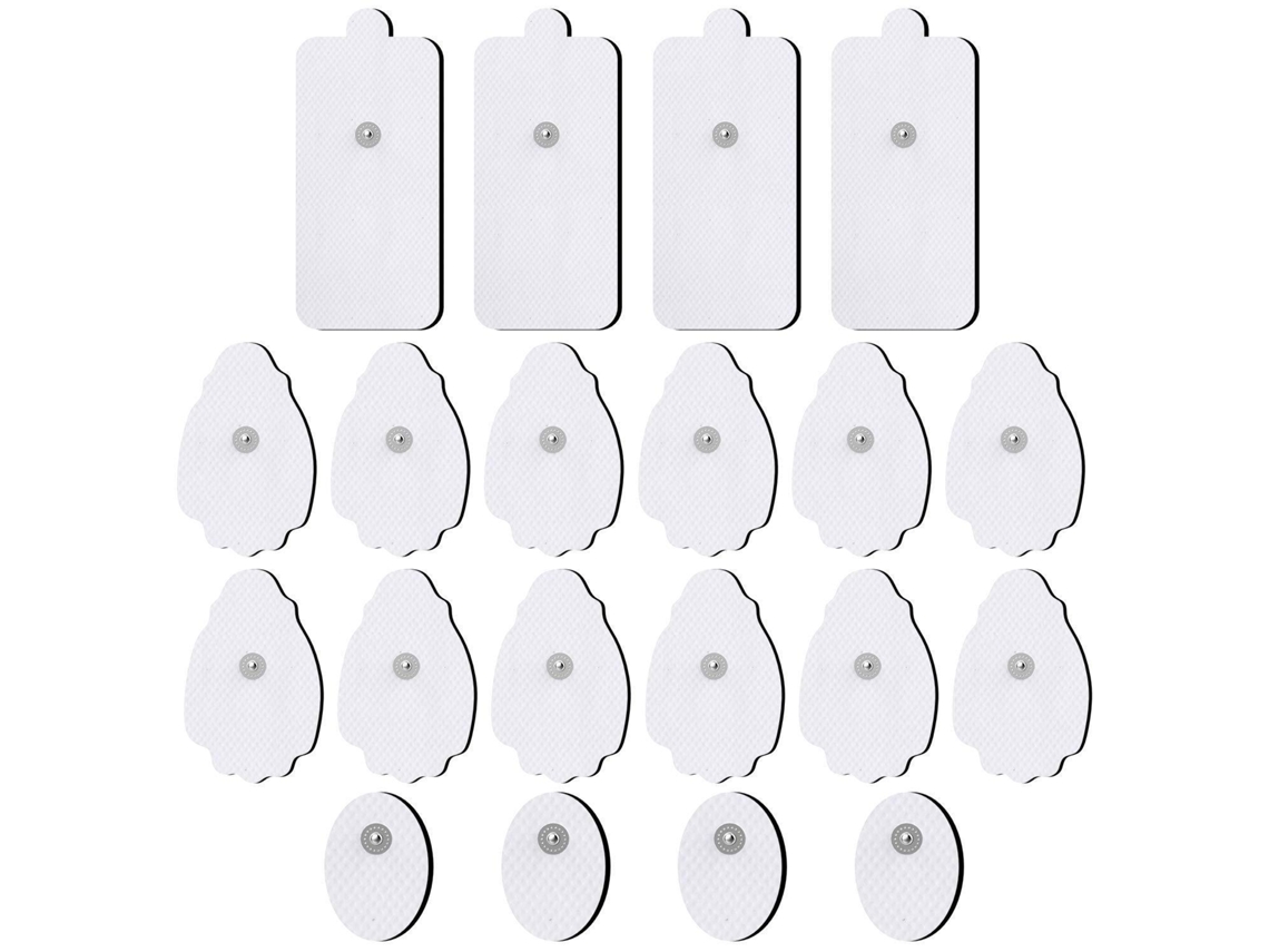 Electrodos adhesivos CHRUI de 3,5 mm, 20 unidades, tipo snap para TENS (blanco)