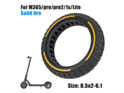 Accesorios Fwinl para patinete eléctrico Xiaomi M365/pro/pro2/1s/lite: Neumáticos macizos todoterreno de 8,5 x 2 pulgadas con tres líneas amarillas.
