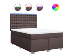 Cama Box Spring VIDAXL Marrón Tela (160x200cm)