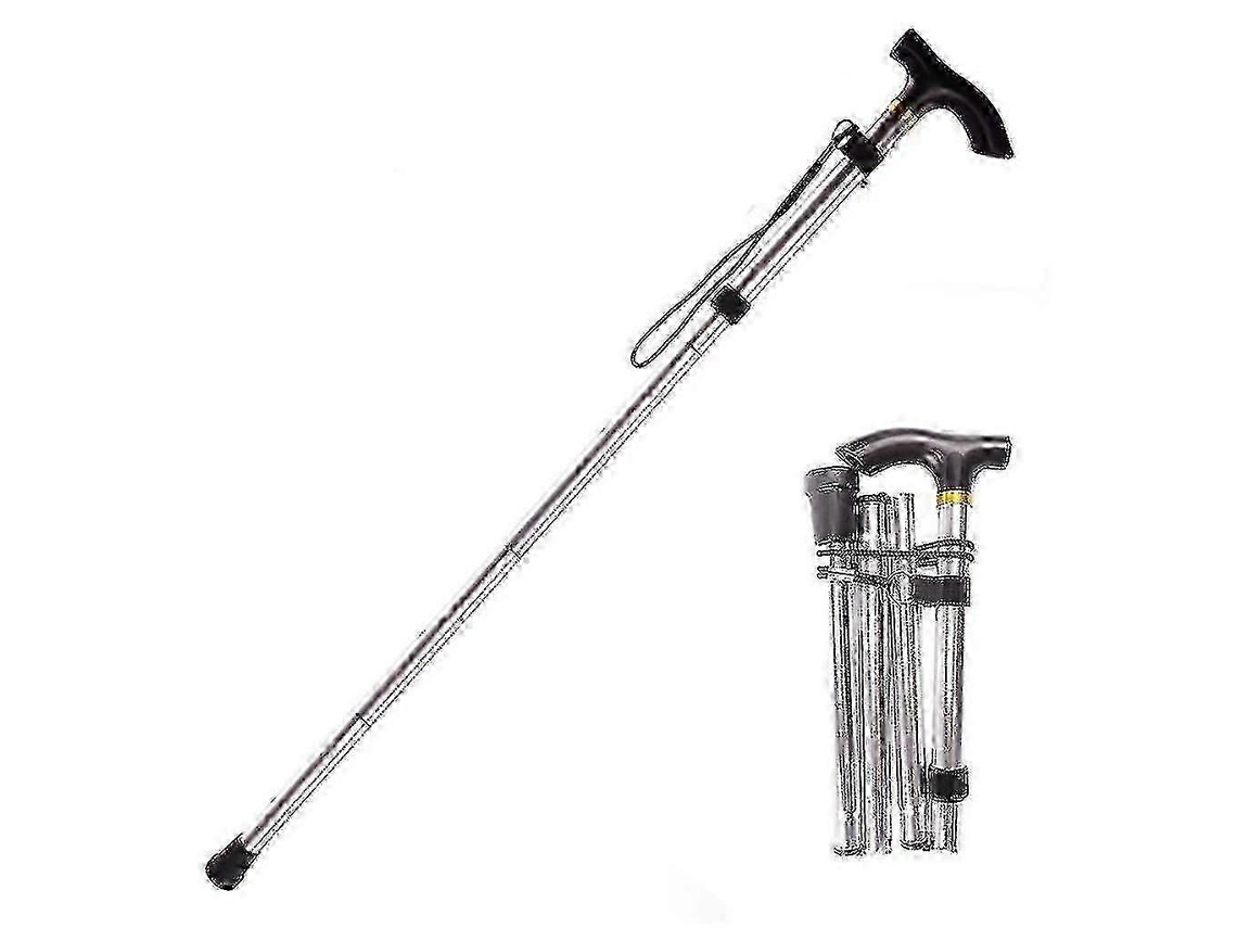 Bastón plegable ajustable, base deportiva, senderismo, trekking, bastones de aleación de aluminio, bastón plegable, 1 unidad
