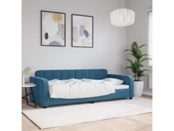 Sofá Cama Sin Colchón Terciopelo Azul 90x200 Cm