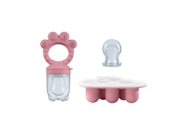 Alimentador Frutas Bebé Chrui 6+ Meses Nube Con Molde Hielo Alivio Encías (rosa)