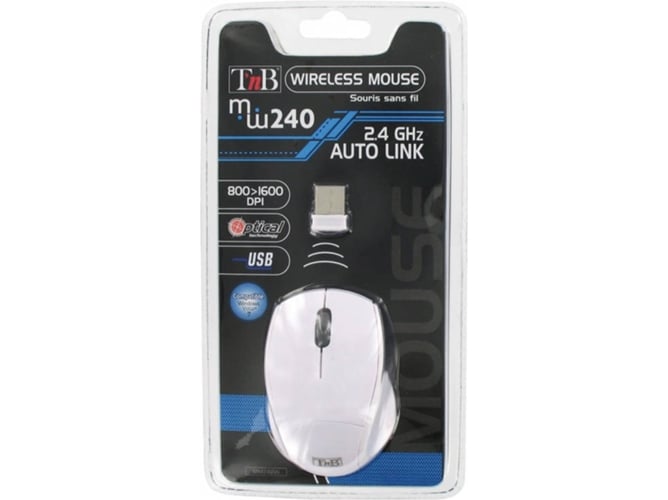 Ratón T'NB MM240 (Óptico - 1600 dpi - Blanco)