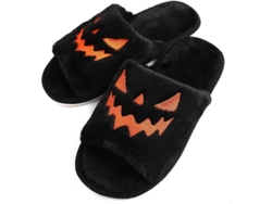 2026-pantuflas De Halloween Calabaza Mujer Zapatos Caseros De Pelo Divertidos Diseño Open Toe Para Damas Niñas
