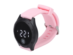 Reloj Digital Led Con Pantalla Táctil Resistente Al Agua Estilo Coreano Hz2030 Con Correa Rosa Para Hombres, Mujeres Y Estudiantes.