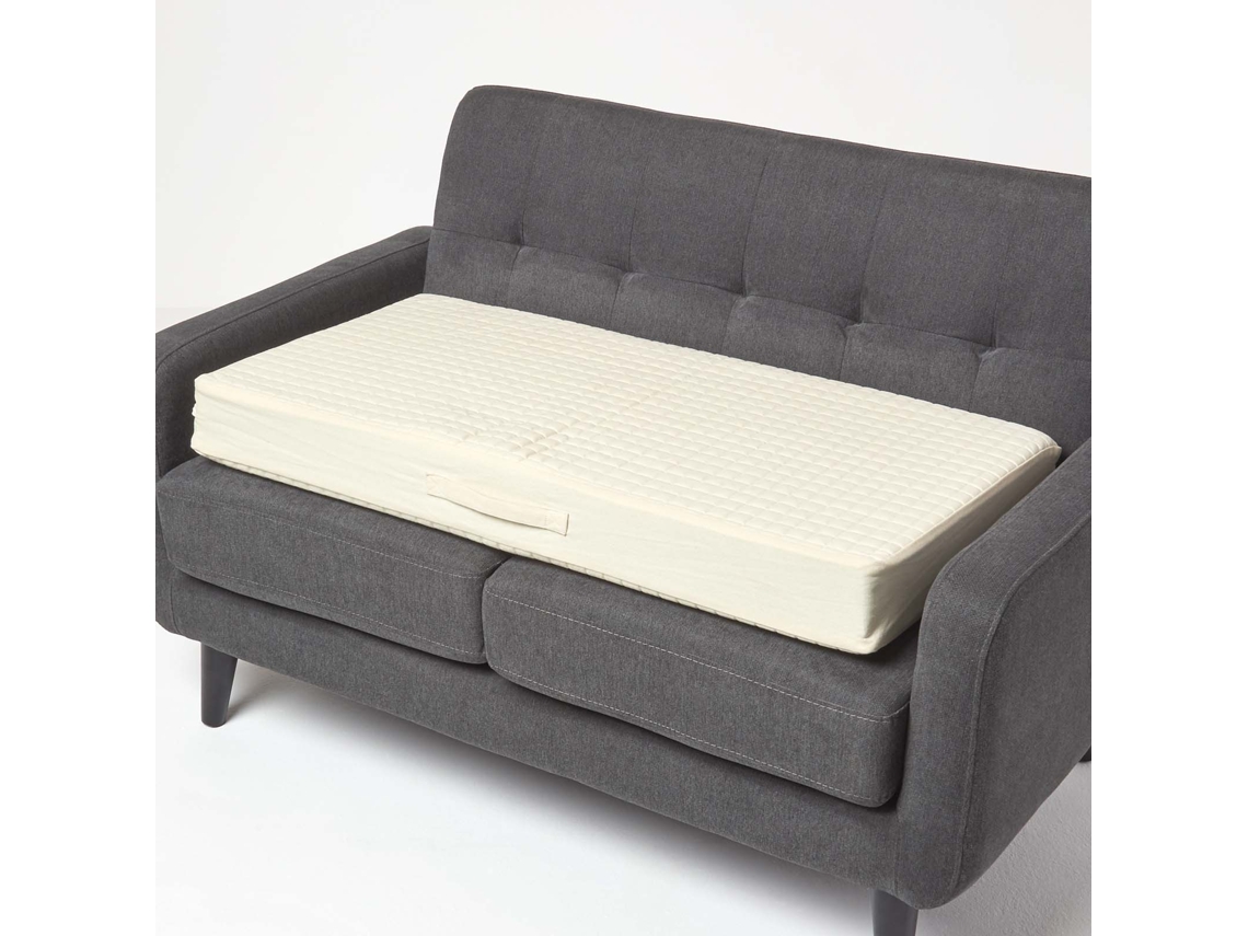 Homescapes Cream Cotton Orthopaedic Foam 2 Seater Booster Cushion