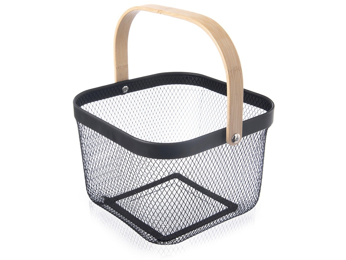 Cesta de almacenamiento de metal negro Radka 27 x 24,5 x 17,5 cm