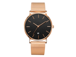 Reloj De Pulsera De Cuarzo Redondo Analógico De Aleación Oro Rosa