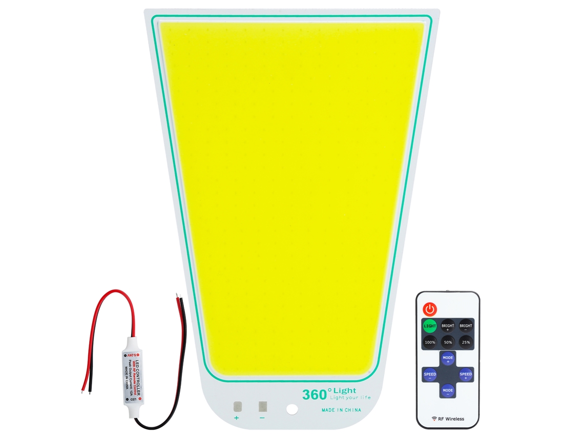 Painel De Luz Led Cob 70w 200x140mm Controle Remoto Luz Branca 6000-6500k Para Acampamento Externo