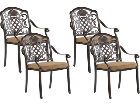 Conjunto de 4 sillas de jardín marrones BELIANI Salento