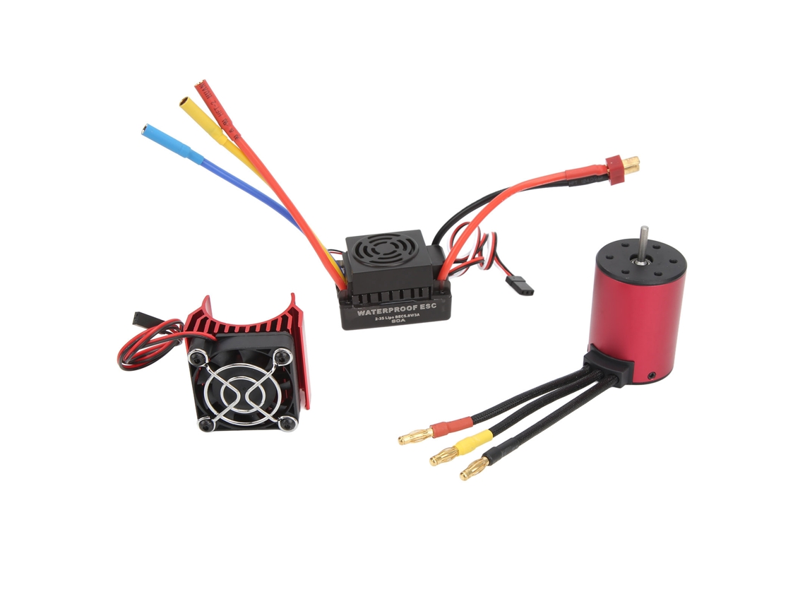 Motor sin escobillas de 4300 kV con ESC de 60 A para coche RC a escala 1/10