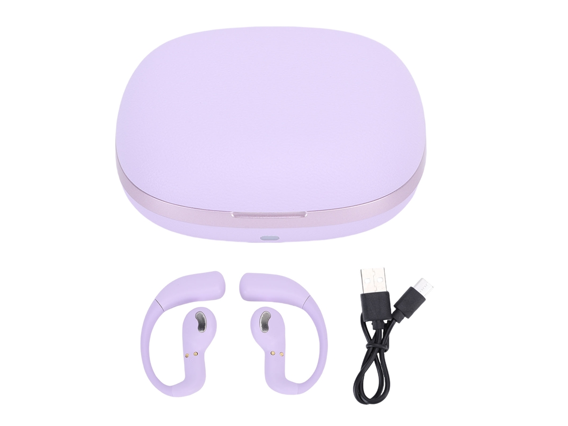 Auriculares Bluetooth (conducción De Aire Semi-intrauditivos Abiertos) Yj55 Deportivos Inalámbricos Con Suspensión Auricular Simultánea Púrpura