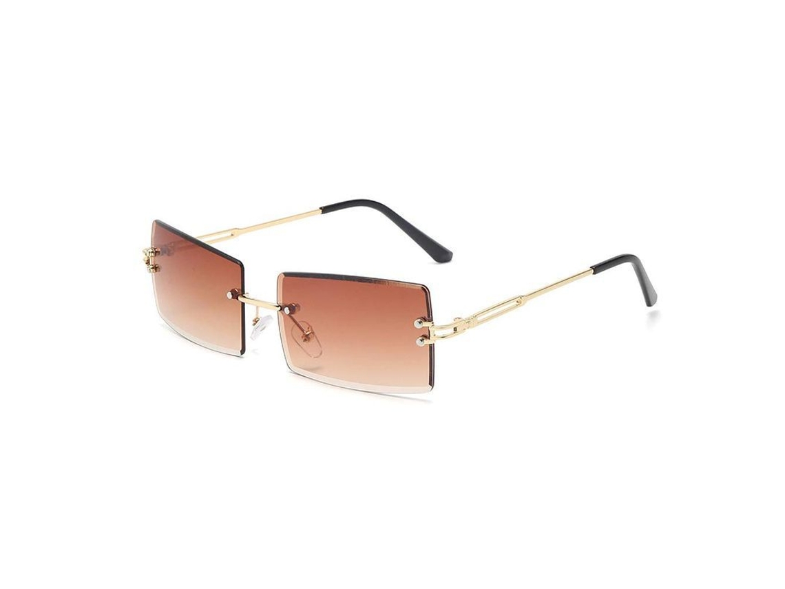 2026-gafas De Sol Rectangulares Sin Marco Para Mujer Moda Cuadradas Ultraligeras Uv400