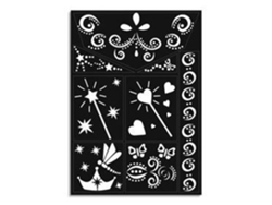 Set de 4 plantillas de maquillaje temáticas - OZI - Piratas, Selva, Gato y Mariposas, Hadas