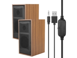 Altavoz De Escritorio De Columna De Madera Mini Usb Cableado Para Pc De Color Madera