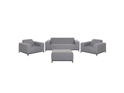 Conjunto de jardín 5 plazas de poliéster gris/negro BELIANI Rovigo