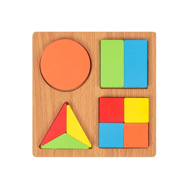 Tablero De Rompecabezas Geométrico 3d Montessori Para Niños, Juegos Educativos Preescolares, Juguete De Reconocimiento De Colores