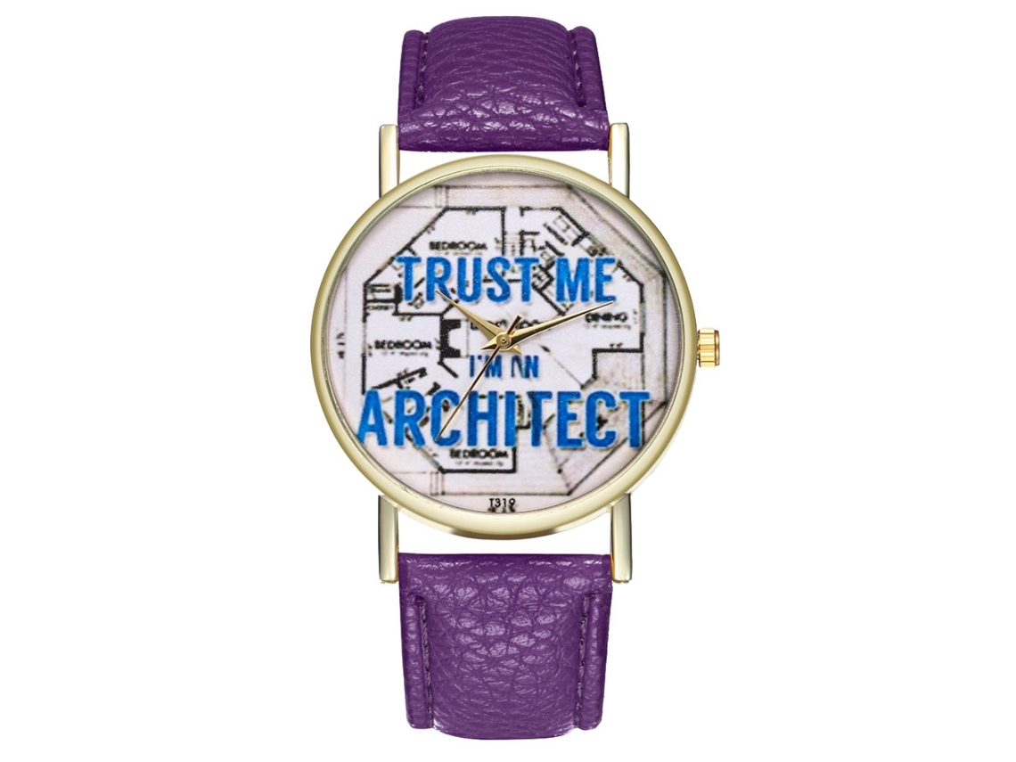 Reloj De Pulsera Para Mujer De Moda Con Movimiento De Cuarzo Color Morado