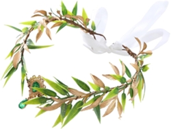 Guirlanda De Folhas Vintage, Tiara De Fada Em Plástico Verde
