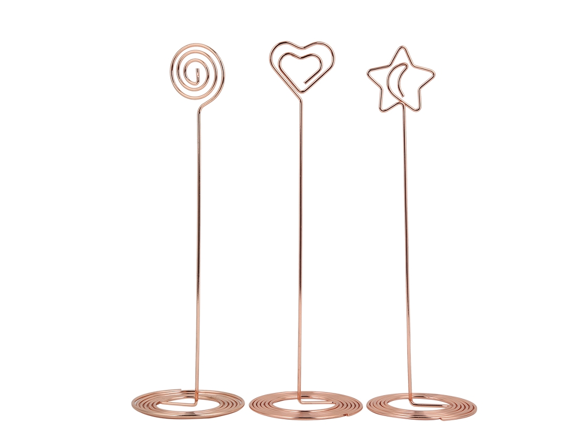 3 Clips Para Notas De 220 Mm En Oro Rosa Para Organizador De Escritorio, Tarjetas, Fotos Y Oficina.