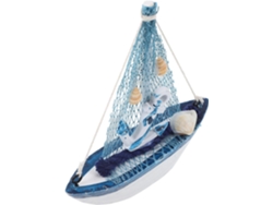 Adorno Velero Madera Estilo Mediterráneo Decoración Encantador Modelo Hecho Mesa Mano