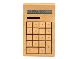 Calculadora De Escritorio Solar Bamboo Con 12 Dígitos, Pantalla Lcd, 18 Botones Y Doble Fuente De Alimentación Para Estudiantes.