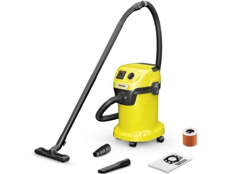 Aspirador a seco e húmido KARCHER WD 3 P V-19/4/20 - Tanque de polipropileno 19 L - 1000W (tomada portátil)