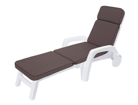 Cojín para tumbona de jardín o playa, cojín para muebles de jardín - 178x47x5 cm - Marrón SALES CORE