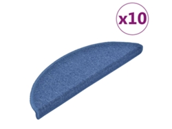 Juego de 10 felpudos semicirculares azules para escaleras MAISON EXCLUSIVE (56 x 17 x 3 cm)