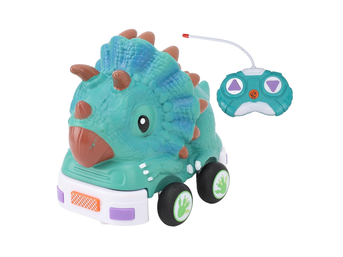 Coche De Dinosaurio Teledirigido Con Luces Y Música, Juguete Funcional Anticolisión, Triceratops Rc