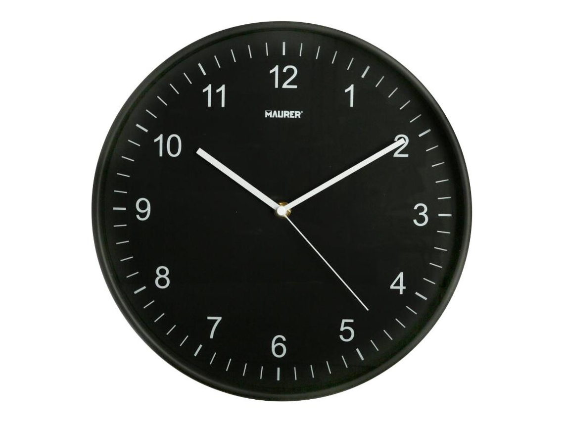 Reloj de Pared Ø 30 cm Color Negro MAURER