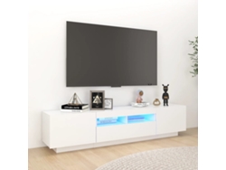 Mueble de Armario Tv con Luces Led 180X35X40 Cm Blanco
