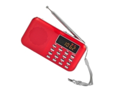 Radio FM portátil (pantalla de 2 pulgadas, altavoz estéreo de 3 W)