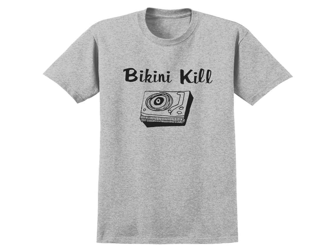 Bikini Kill Record Player (grey) T-shirt Rockinstone Unisex Adults Best Sellers Size:s