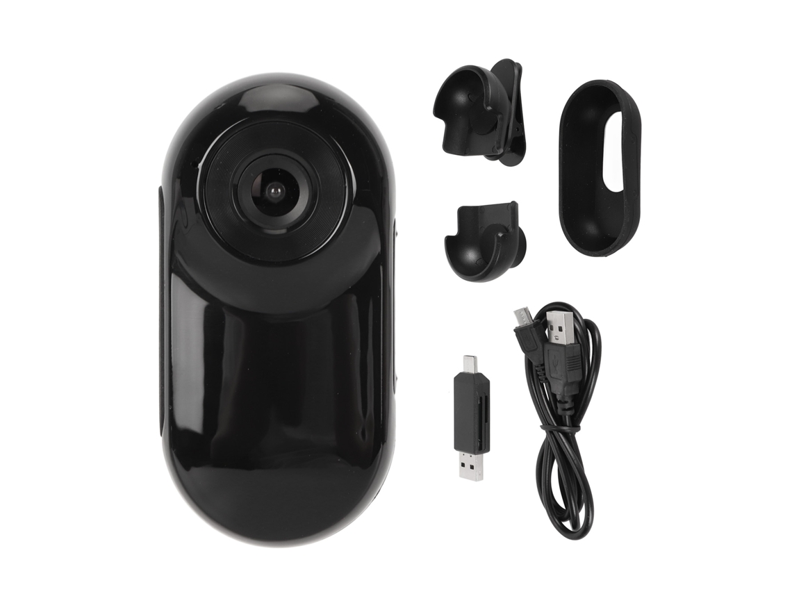 Minicámara De Vídeo Portátil 1080p Para Ciclismo, Deportes, Coche Y Hogar - Negra