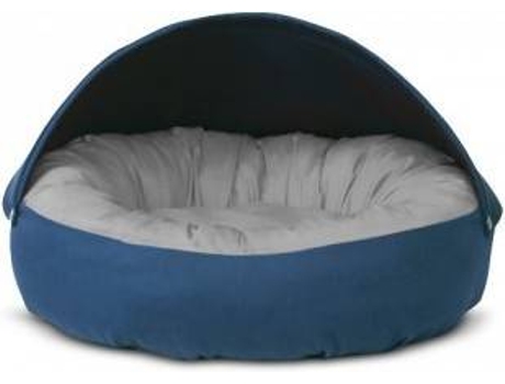 Cama Redonda para Perros y Gatos GAUTY Tela de sarga (Gris y Azul - 57 cm)