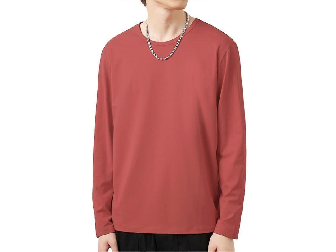 Camiseta Hombre Cuello O Manga Larga Invierno Verano Rojo 4xl Poliéster Casual 4xl Rojo