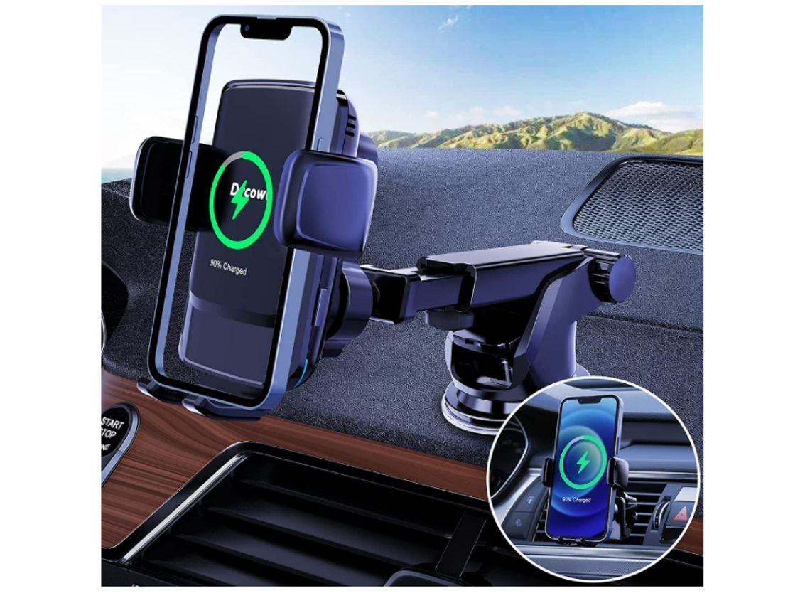 Cargador Carro Indução Qi Sem Rápido Posicionamento Núcleo YIZHOOD Negro