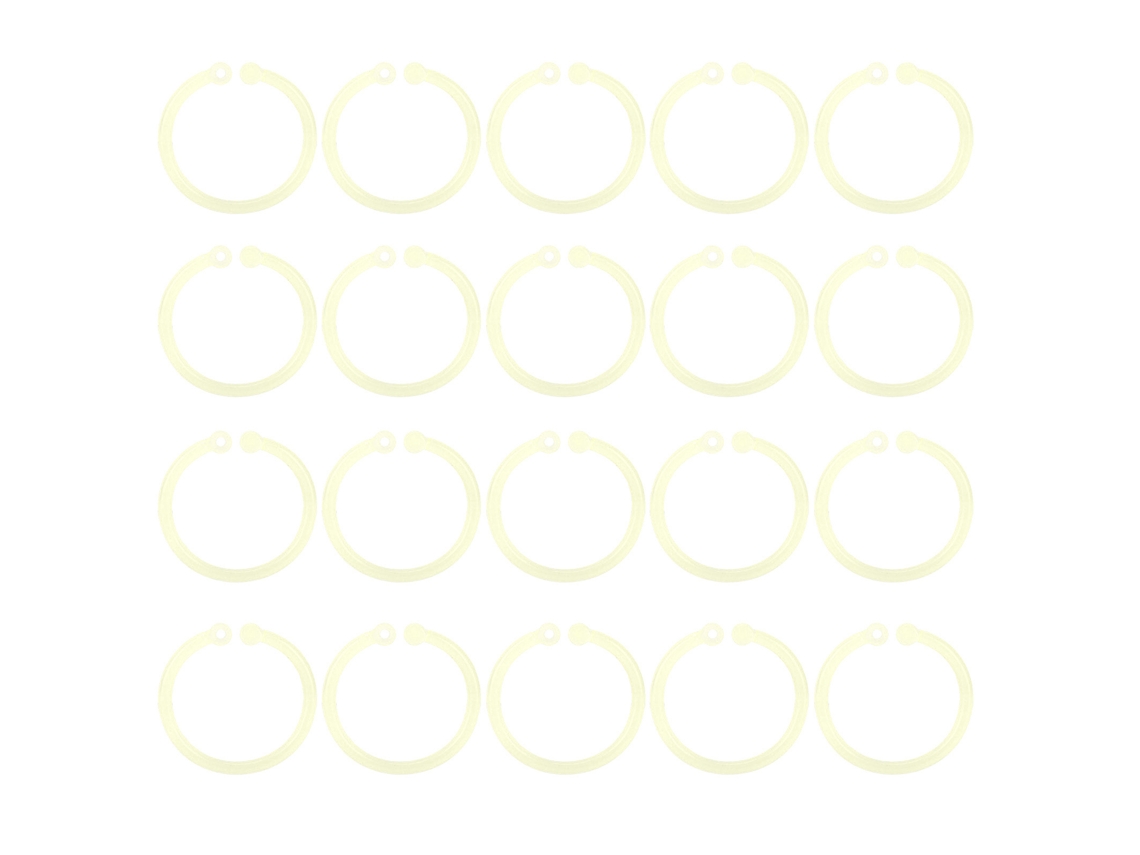 20 Anillas De Plástico Flexible Transparente Para Folletos, Libros, Tarjetas, Escuela, Hogar, Oficina.