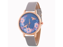 Reloj De Pulsera Zhoulianfa Zlf0544-c De Moda Coreana Para Mujer, Correa De Cuero Gris, Movimiento De Cuarzo.