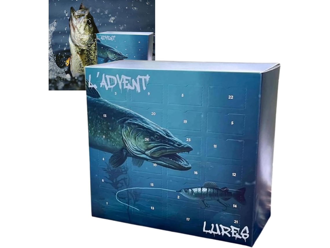Calendario de Adviento de Pesca Navideña 2026 para Adultos con Juego de Frenos Combinados JSR Parker Aeuzwr