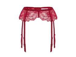 Cintura Alta Sexy Chrui Com Ligas Vazadas Em Renda, Tamanho: S (vermelho)