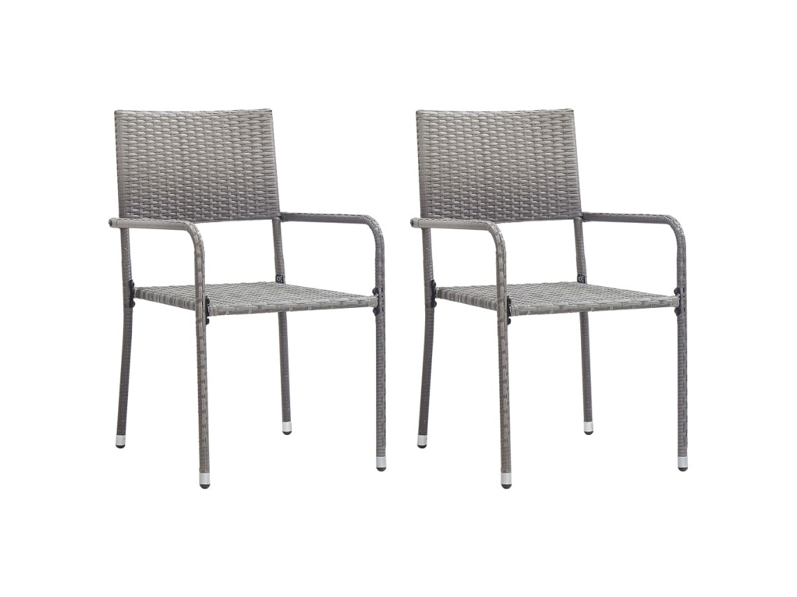 Juego De Comedor Para Jardín 3 Uds | Mueble De Jardín Gris