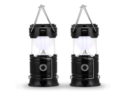Luz LED para acampar, con enchufe solar y recargable, con banco de energía, resistente al agua y al viento, adecuada para senderismo, camping, emergencias y huracanes.