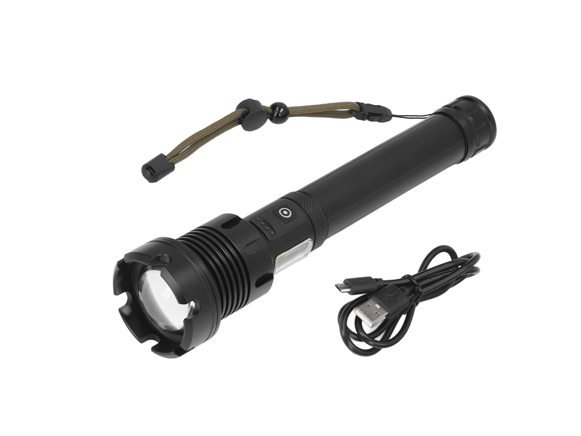 Linterna Led De 8000 Lúmenes, Resistente Al Agua Ip65, Con Zoom, 7 Modos, Recargable Por Usb Para Uso En Aventuras Y Emergencias.